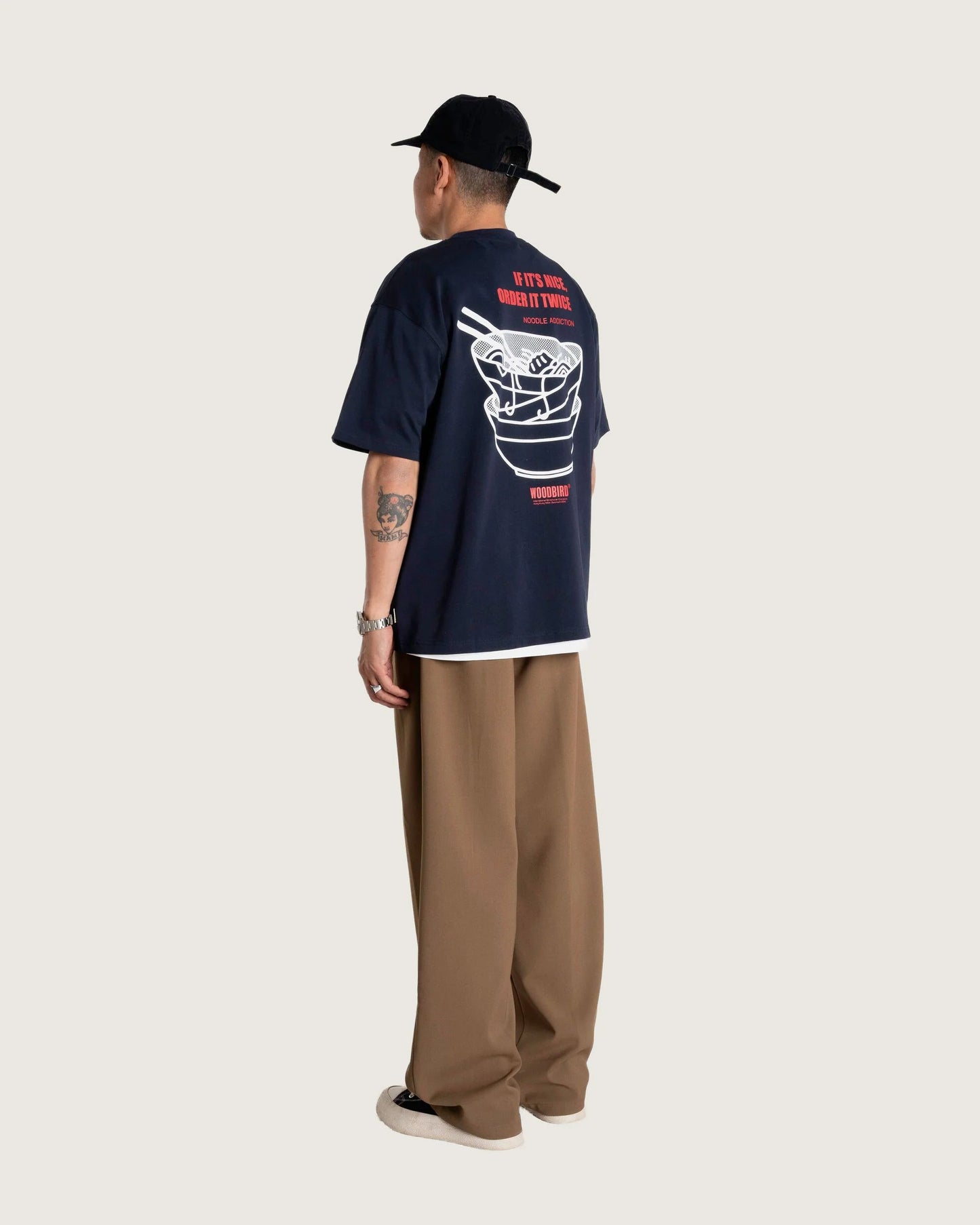 Woodbird Baine Noodle Tee Navy
