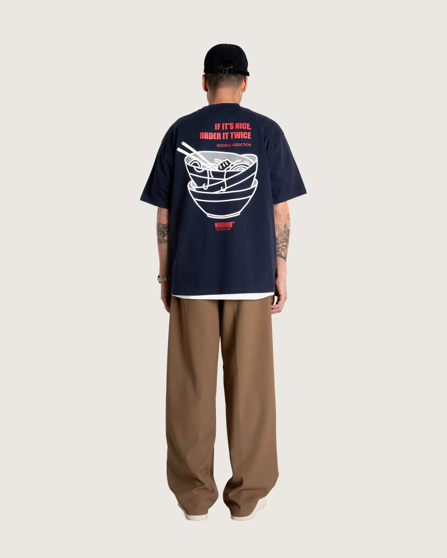 Woodbird Baine Noodle Tee Navy