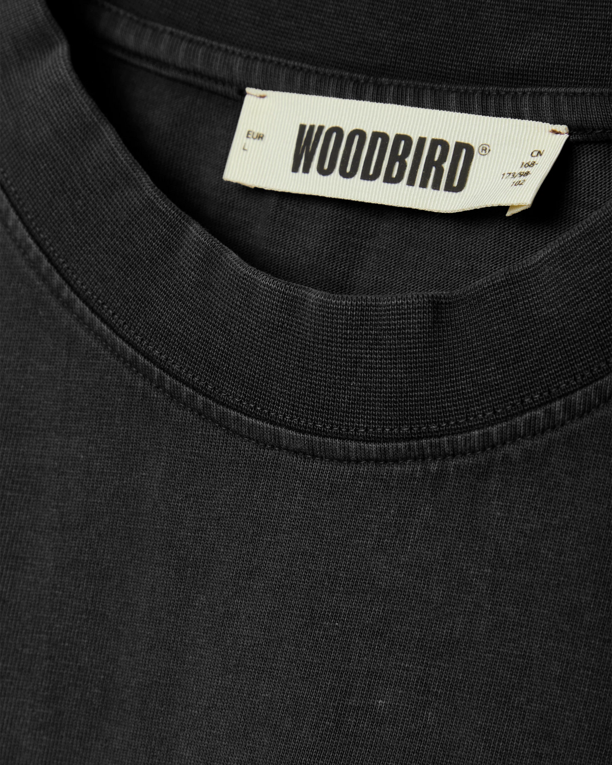 Woodbird Baine Washed Tee Washed Black