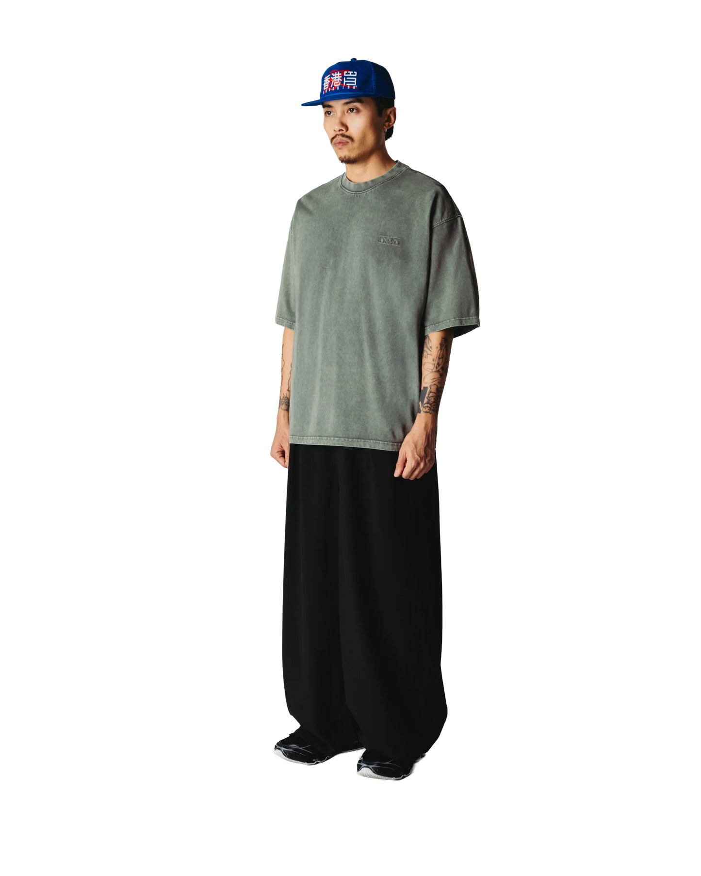 Woodbird Beam Tinted Tee Dusty Green