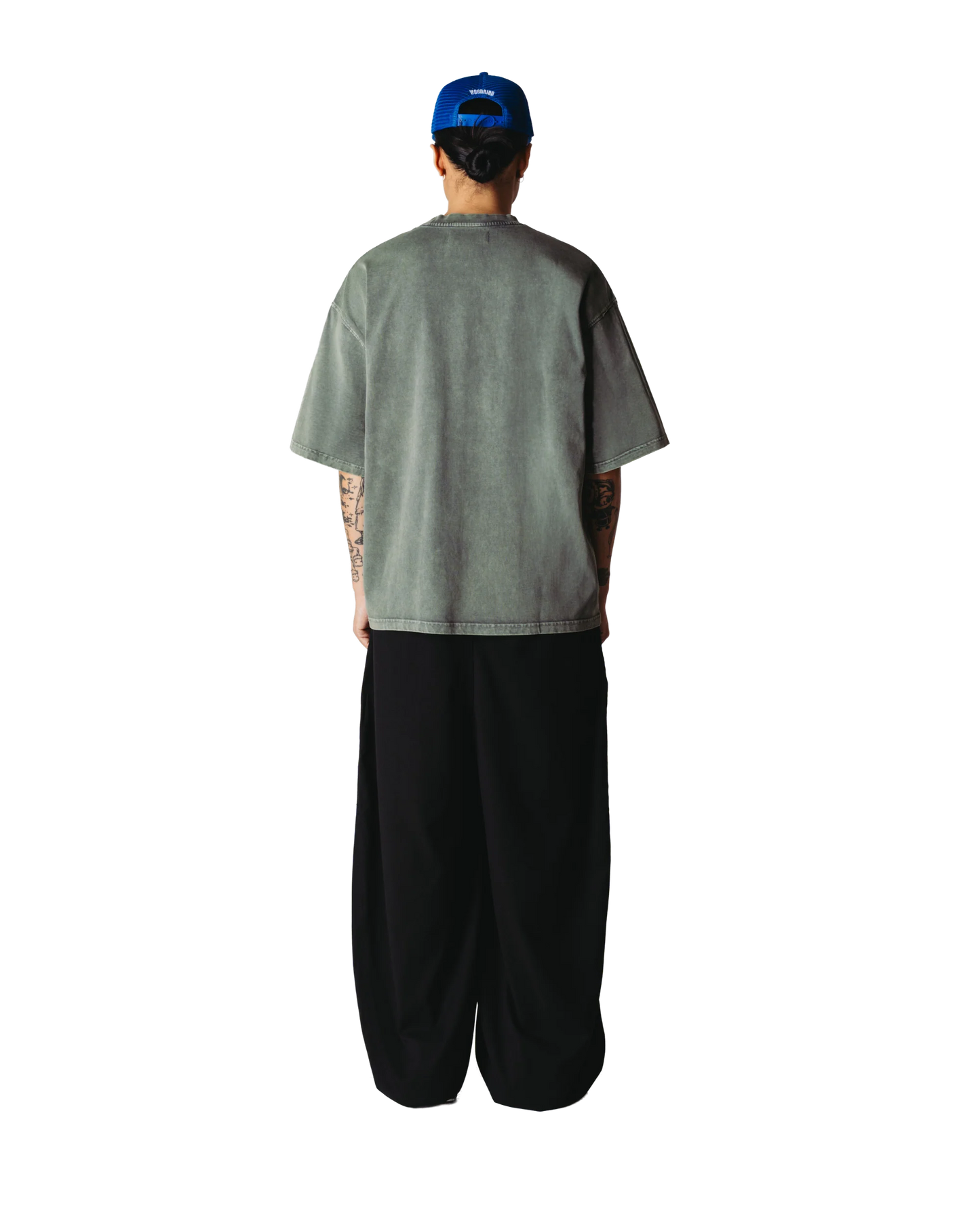 Woodbird Beam Tinted Tee Dusty Green