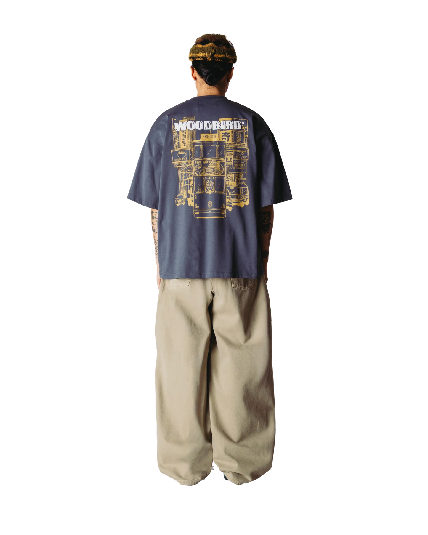 Woodbird Beam Tram Tee Slate Blue