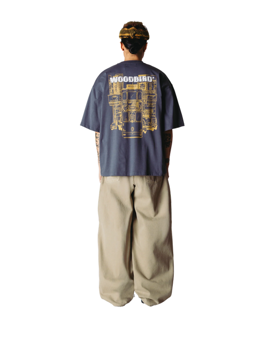 Woodbird Beam Tram Tee Slate Blue