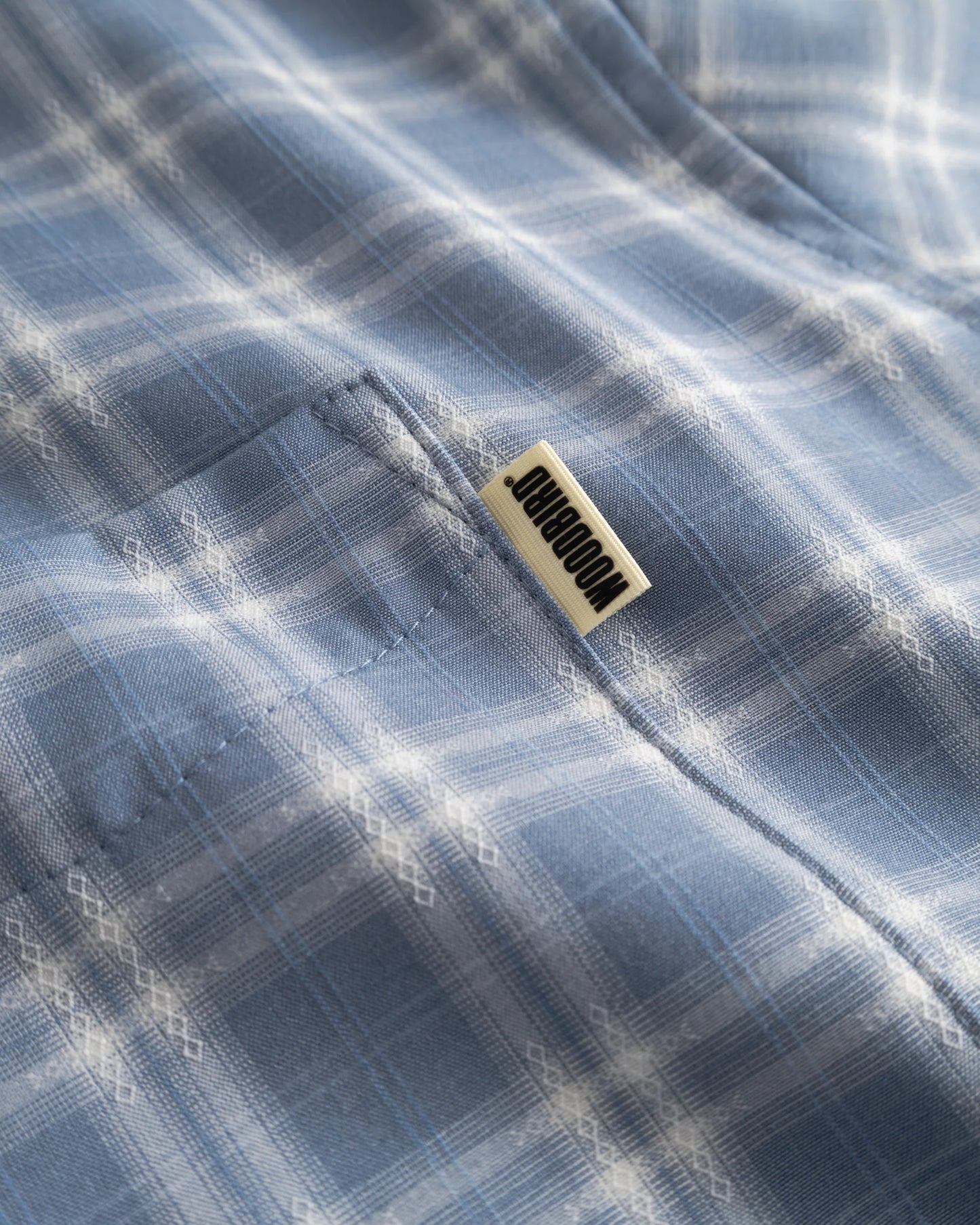 Woodbird Jong Dobby Check Shirt Light Blue - Mojo Independent Store