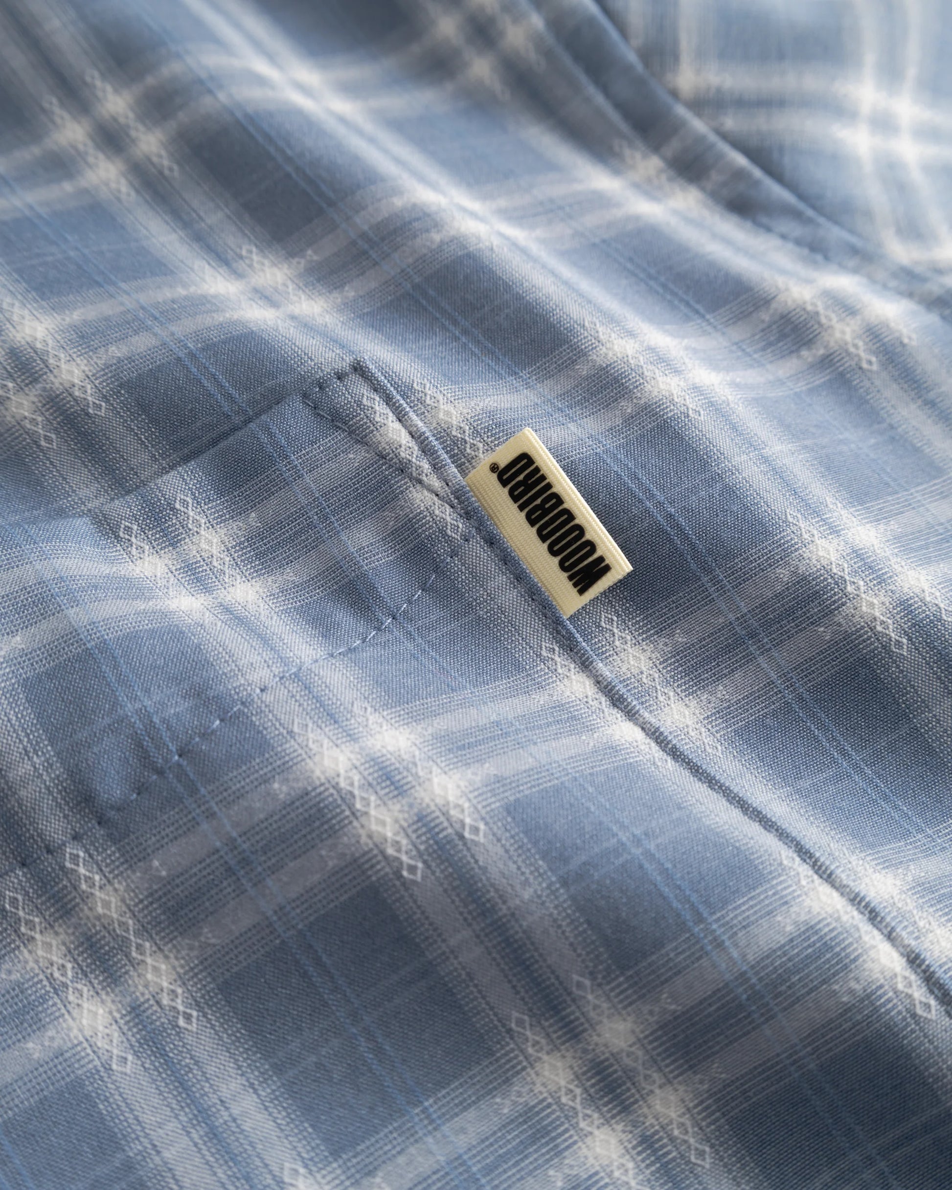 Woodbird Jong Dobby Check Shirt Light Blue - Mojo Independent Store