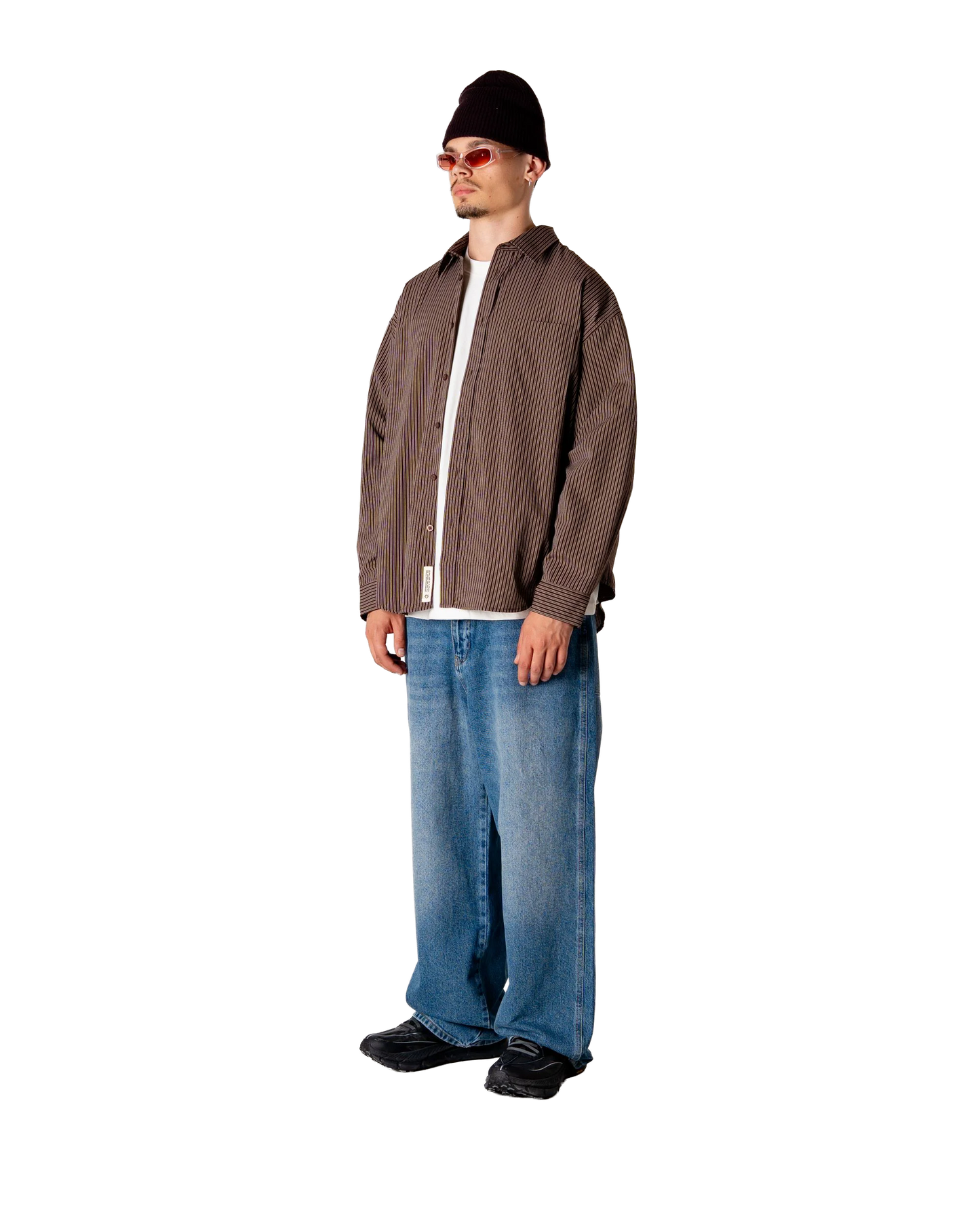 Woodbird Jong Stripe Shirt Brown