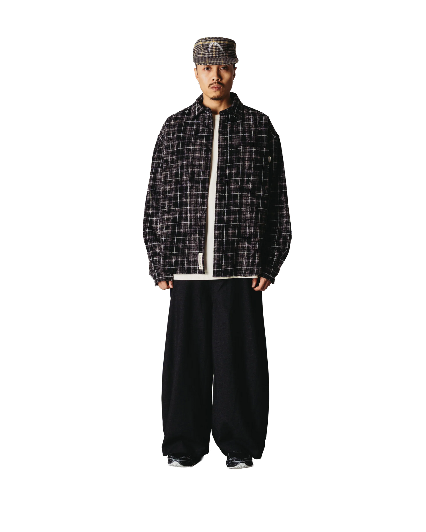 Woodbird Jong Wash Check Shirt Black-White