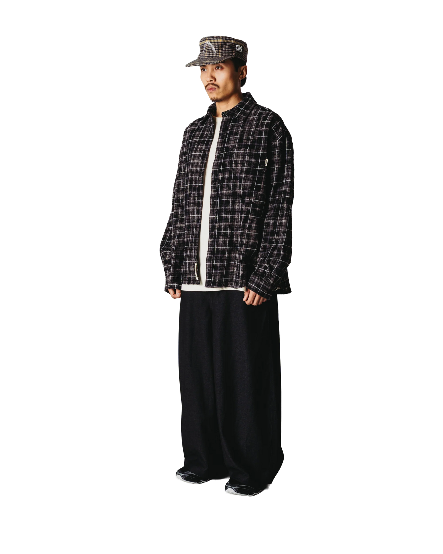 Woodbird Jong Wash Check Shirt Black-White