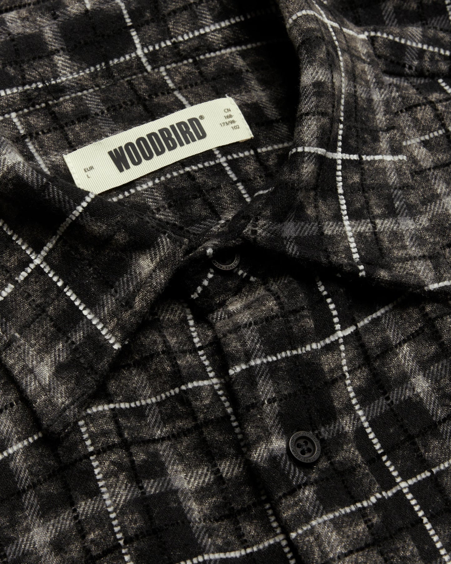 Woodbird Jong Wash Check Shirt Black-White