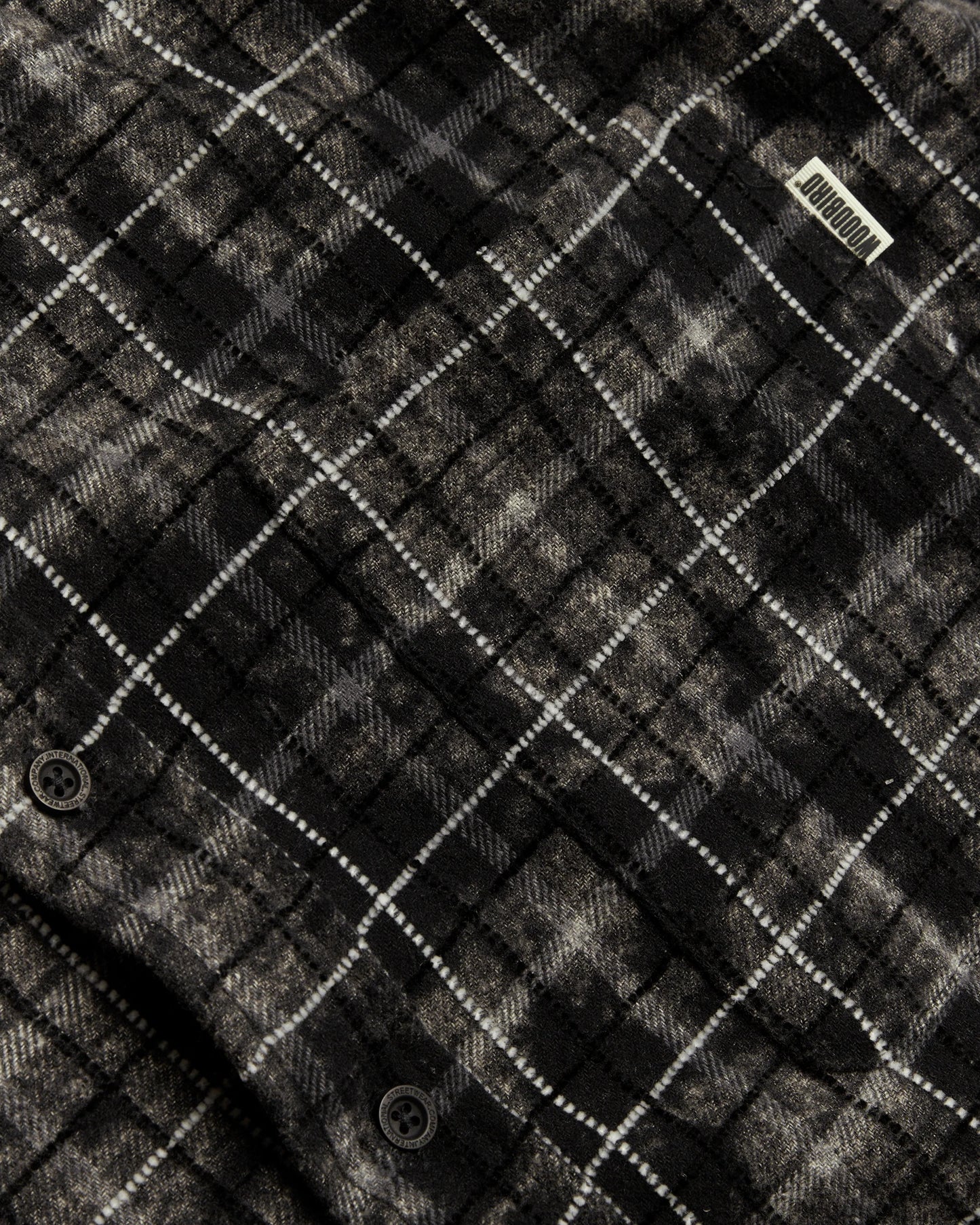 Woodbird Jong Wash Check Shirt Black-White