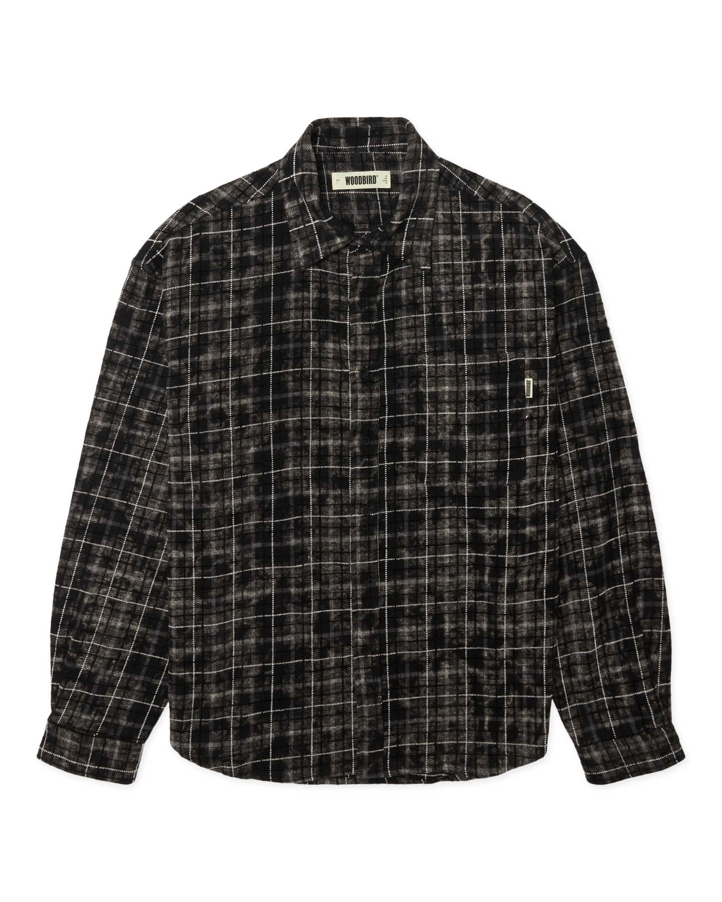 Woodbird Jong Wash Check Shirt Black-White