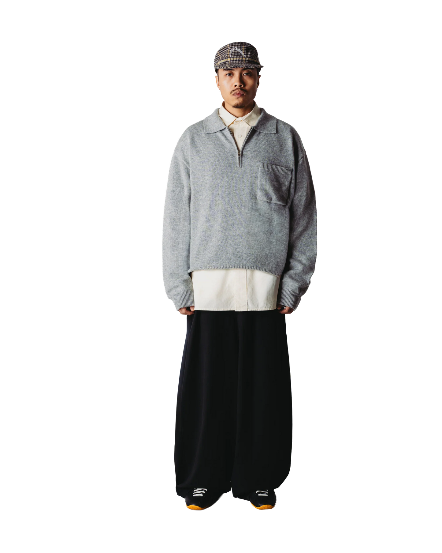 Woodbird Kang 1/2 Zip Polo Grey