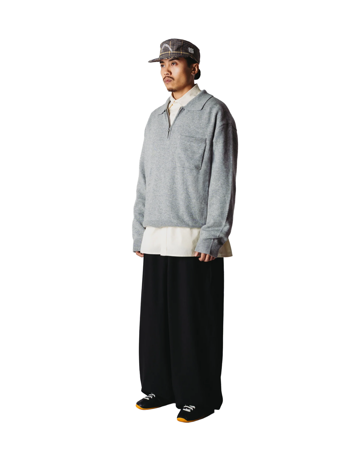 Woodbird Kang 1/2 Zip Polo Grey