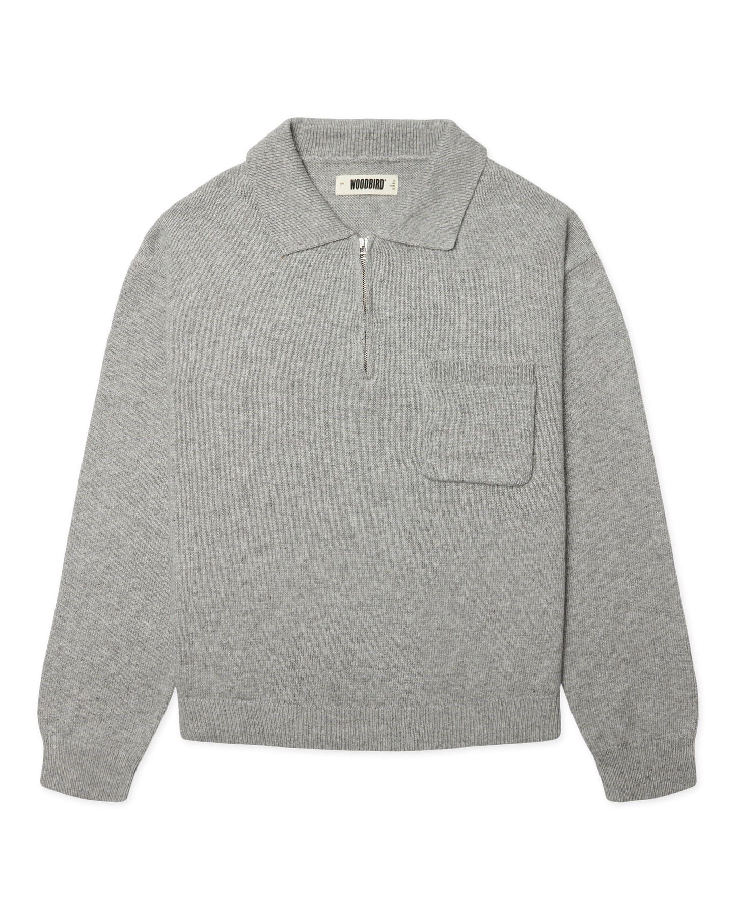 Woodbird Kang 1/2 Zip Polo Grey