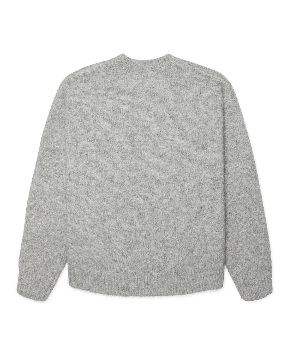 Wooodbird Kurt Mohairy Crew Dark Grey Melange