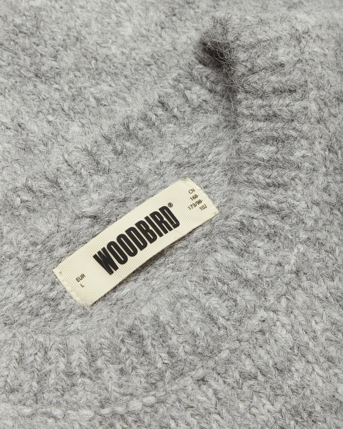 Wooodbird Kurt Mohairy Crew Dark Grey Melange