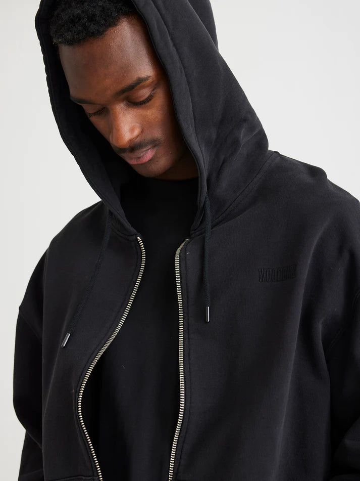 Woodbird Pope Zip Hoodie Black