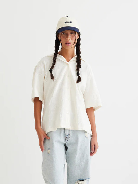 Woodbird Sunny Mesh Shirt Off White