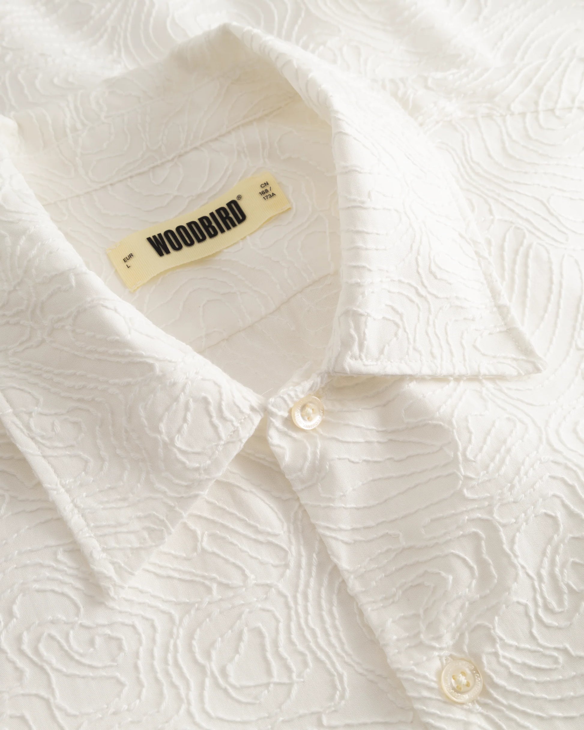 Woodbird Wang Embroidery Shirt Off White - Mojo Independent Store
