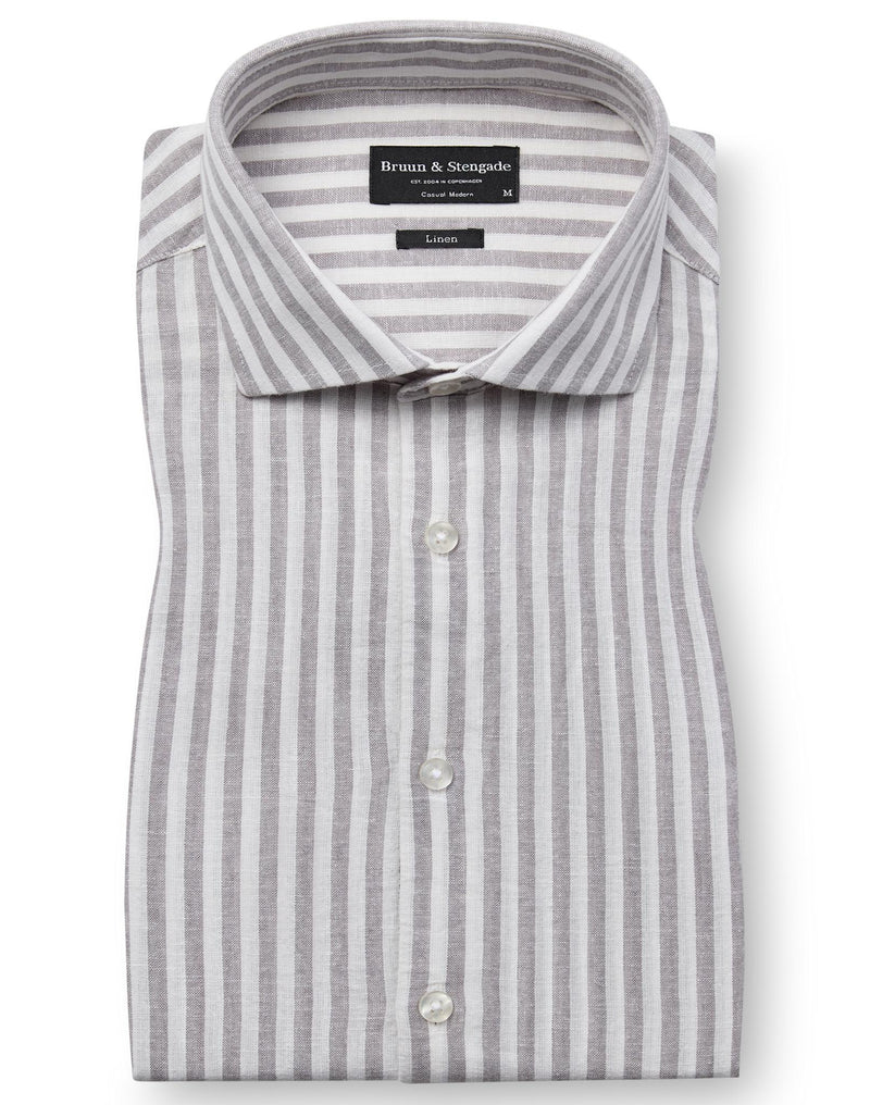 Bruun & Stengade Rubio Casual Modern Fit Shirt Grey/White - Mojo Independent Store
