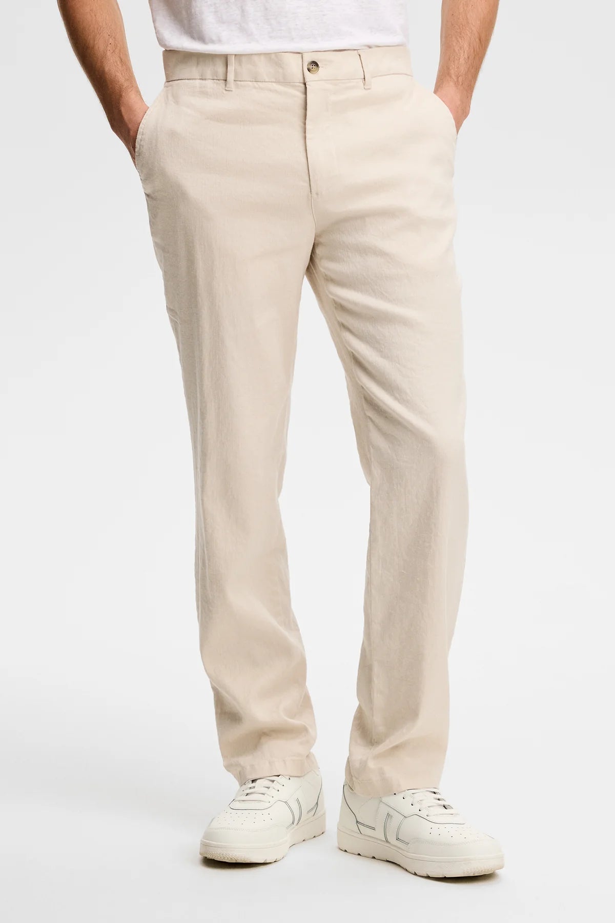 J.Lindeberg Logan Stretch Linen Pants Moonbeam