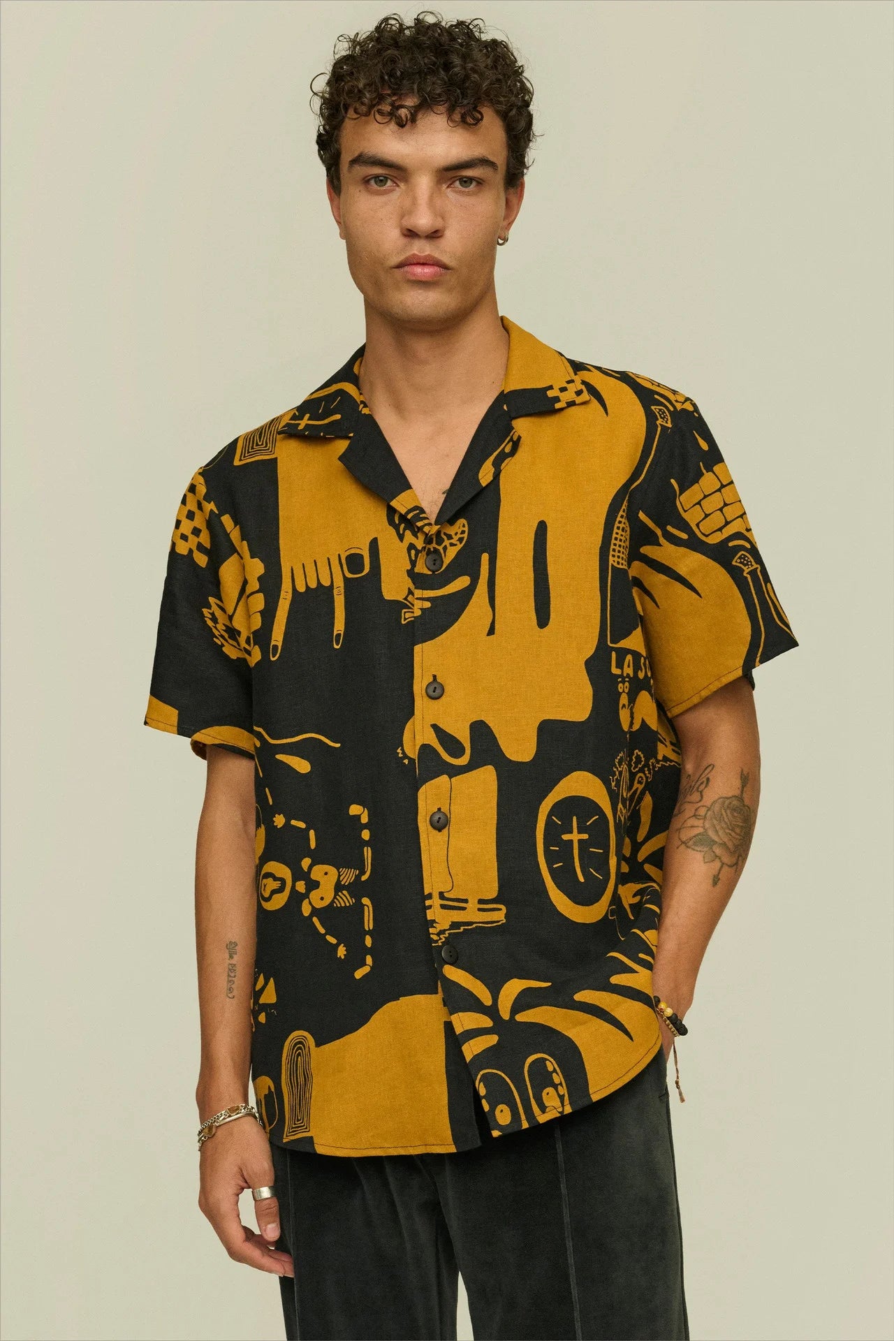 Oas Krispy Night Cuba Linen Shirt