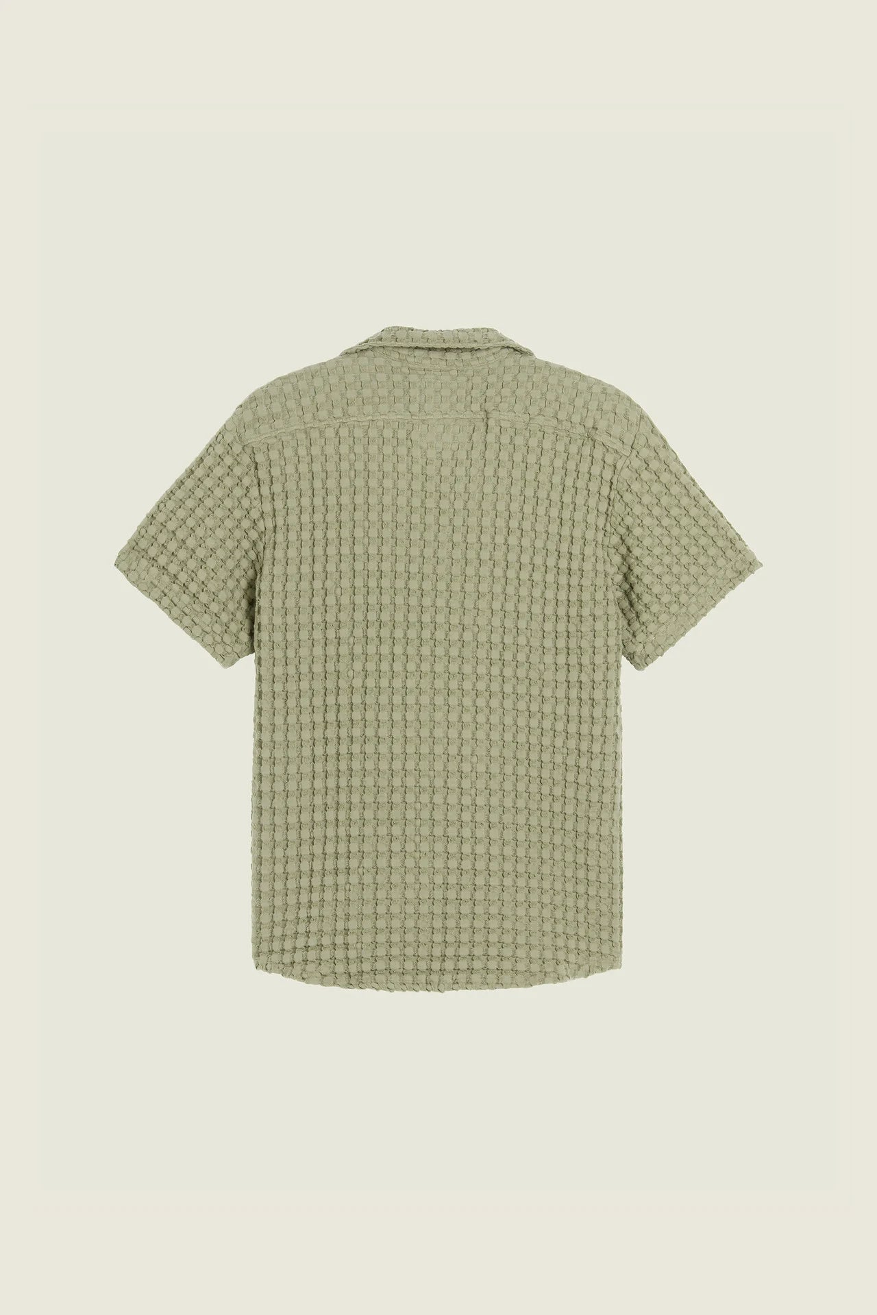 Oas Dusty Green Cuba Waffle Shirt