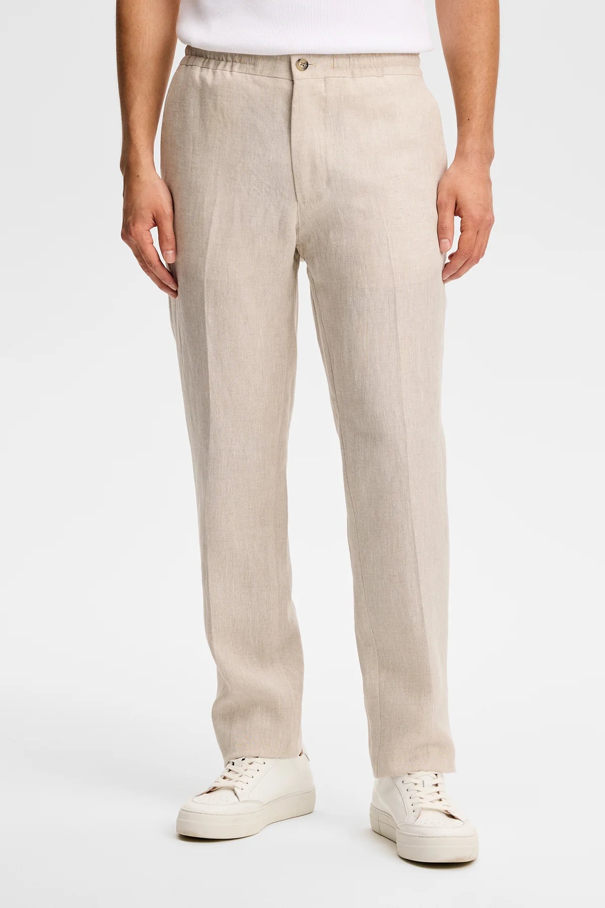 J.Lindeberg Soren Drape Linen Pants Moonebeam - Mojo Independent Store
