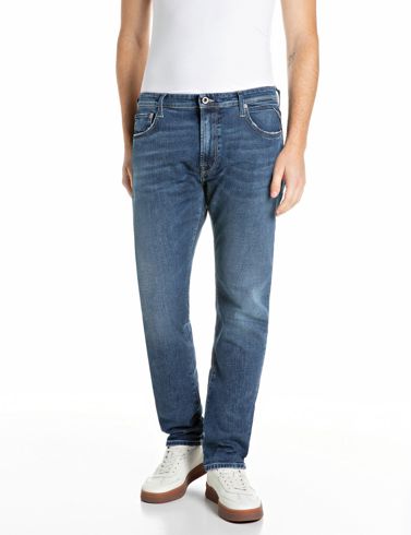 Replay Aideen Straight Fit Deep Blue Indigo Stretch Denim