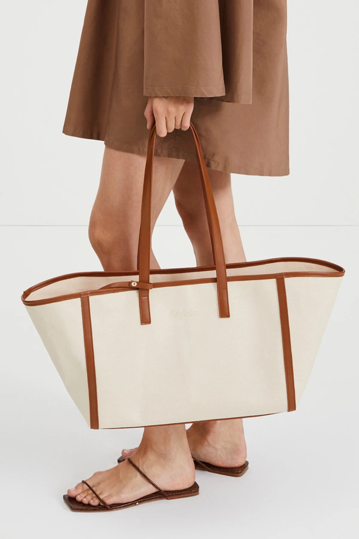 Stylein Yendi Canvas Bag Brown/Cream - Mojo Independent Store