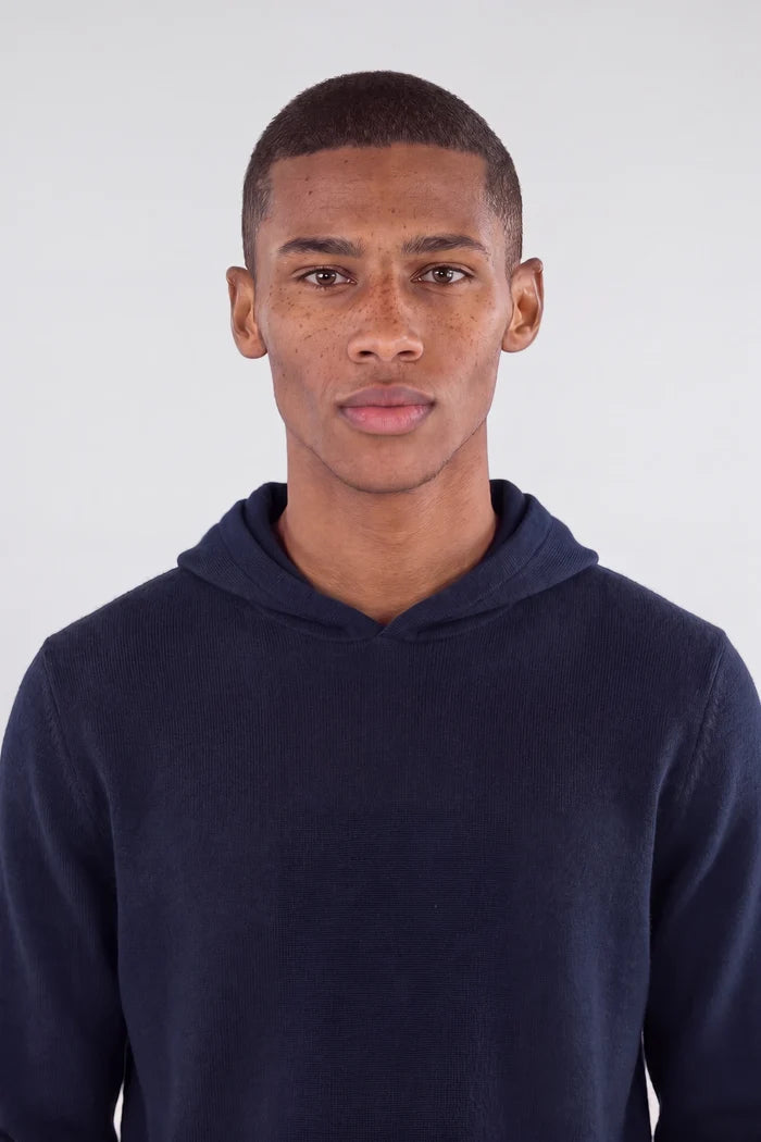 Ciszere Cedric Knitted Hoodie Midnight Ocean Blue