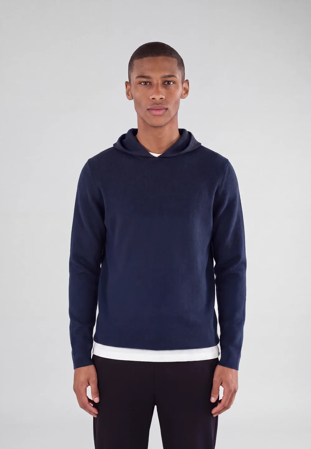 Ciszere Cedric Knitted Hoodie Midnight Ocean Blue