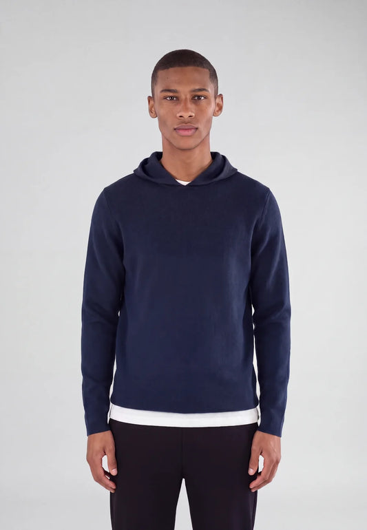 Ciszere Cedric Knitted Hoodie Midnight Ocean Blue