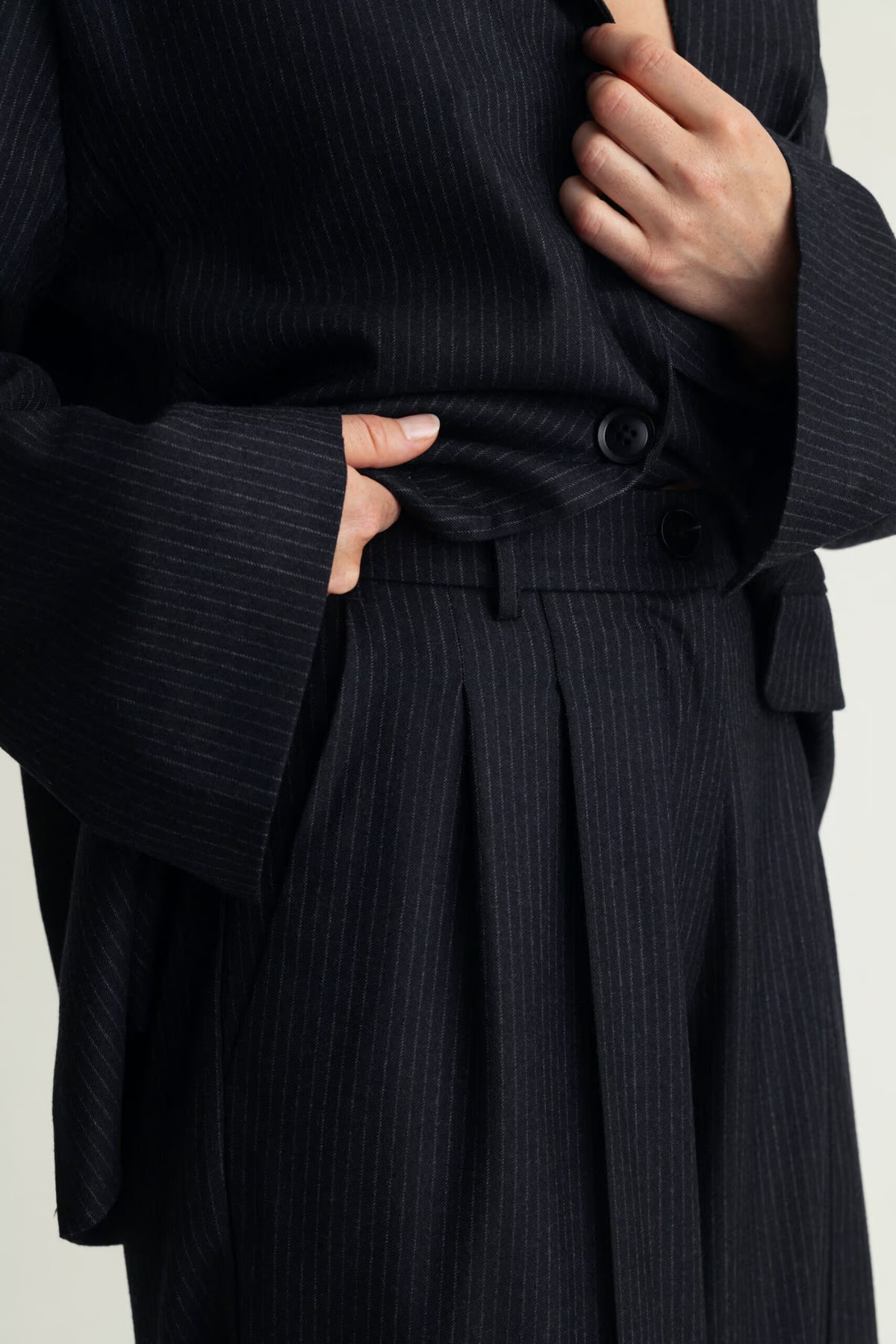 A Part Of The Art Dreamy Pants Charcole Pinstripe