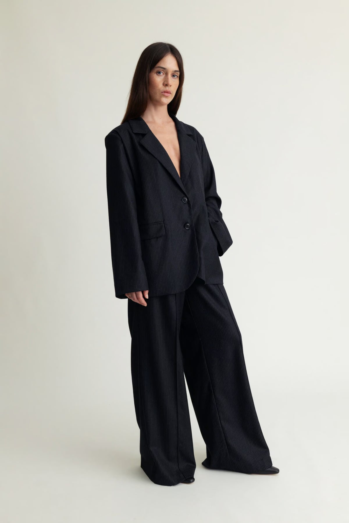 A Part Of The Art Dreamy Pants Charcole Pinstripe