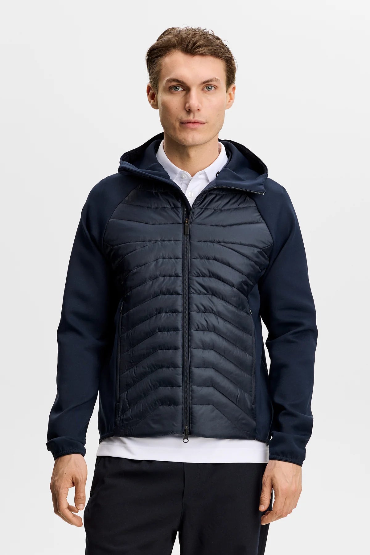 J.Lindeberg Heyden Quilt Hybrid Hood Navy