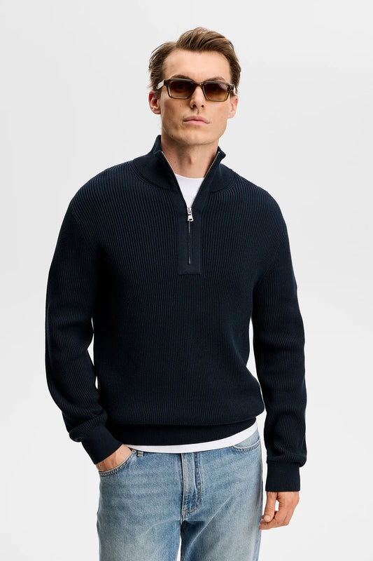 J.Lindeberg Alex Half Zip Knitted Sweater JL Navy - Mojo Independent Store