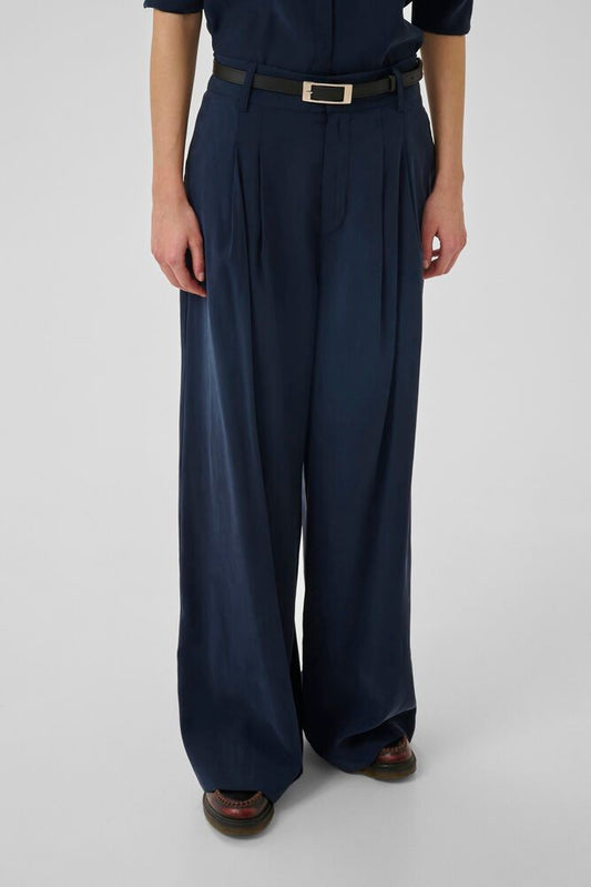 My Essential Wardrobe Mindy High Wide Pant Dark Sapphire - Mojo Independent Store