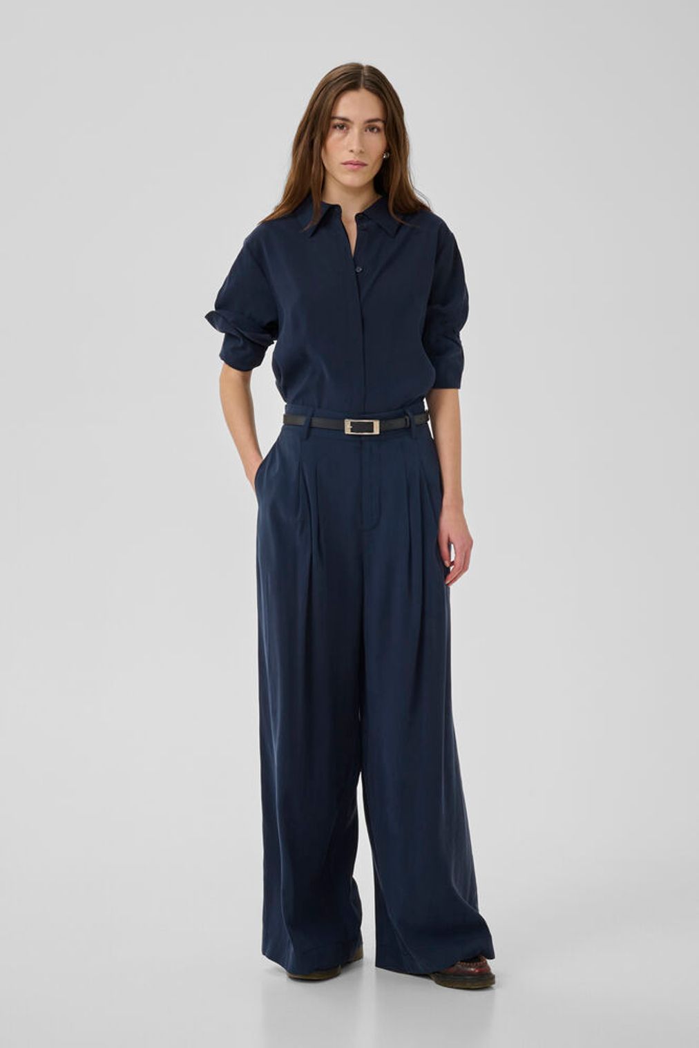 My Essential Wardrobe Mindy High Wide Pant Dark Sapphire - Mojo Independent Store
