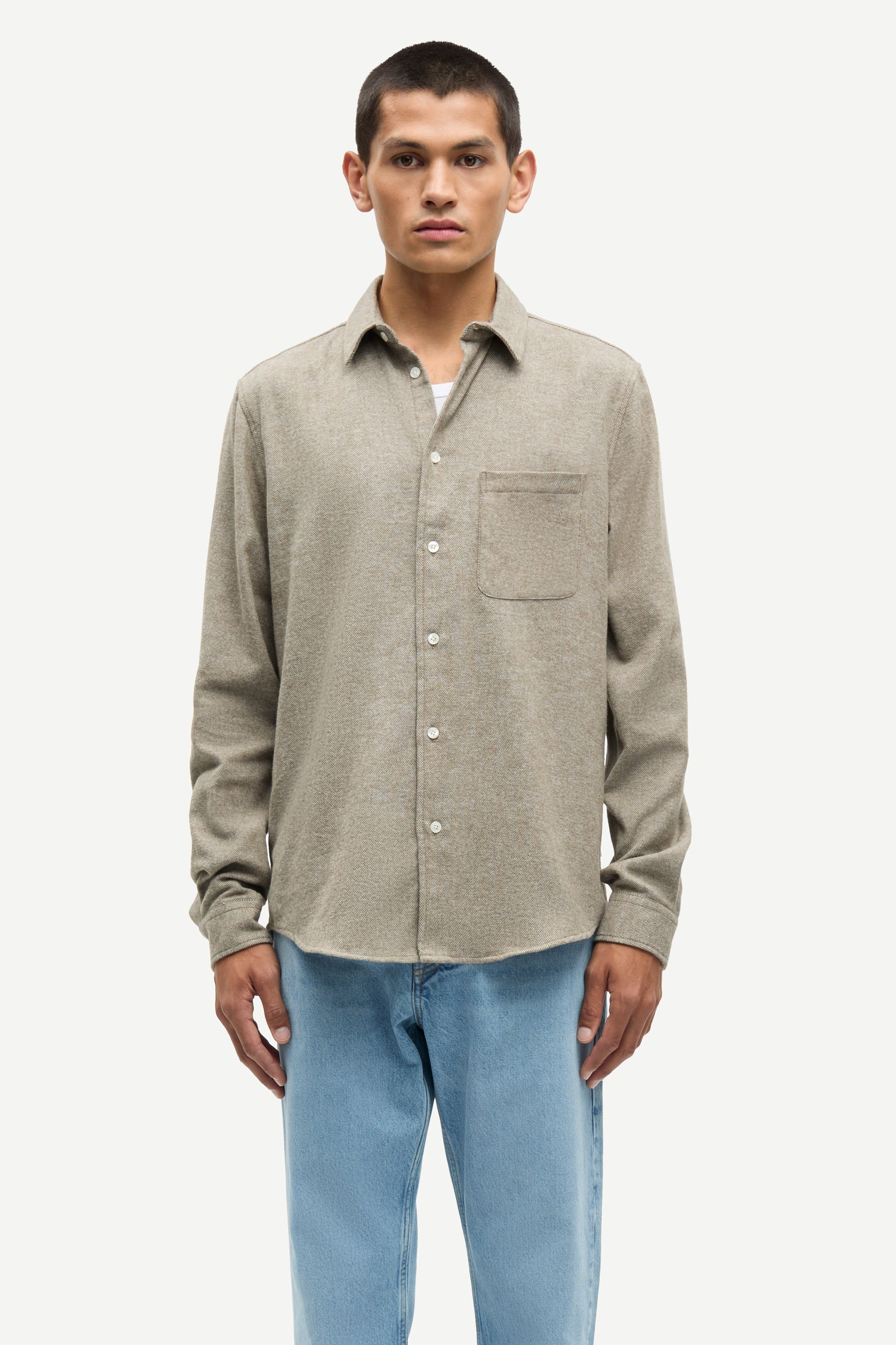 Samsøe Samsøe Liam NF Shirt Dark Olive Mel - Mojo Independent Store