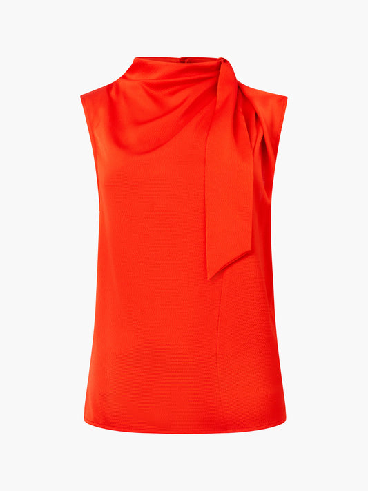 French Connection Eliza Satin Top Flame Orange