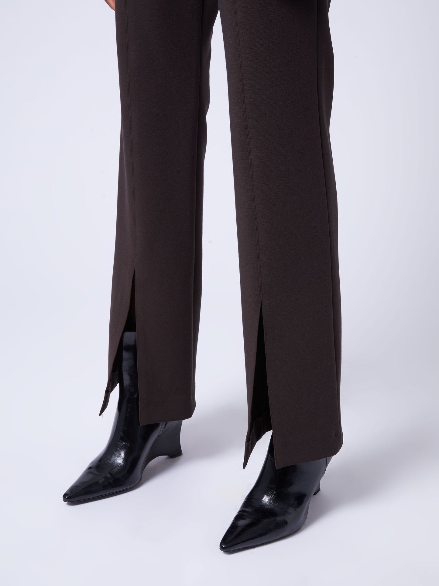 French Connection Whisper Front Split Trouser Chocolate Ganache