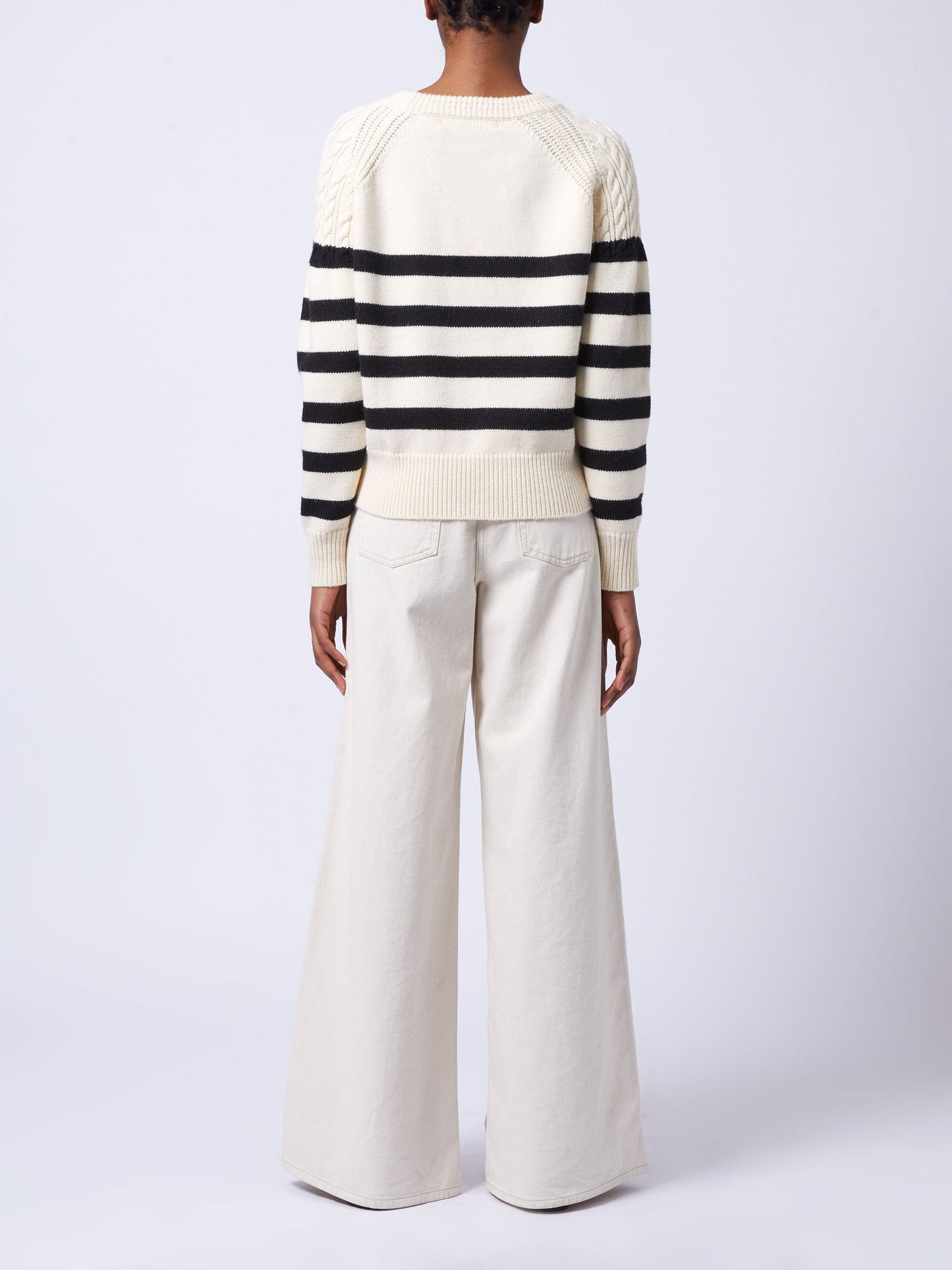 French Connection Quinley Stripe Jumper Classic Cream/Blackout