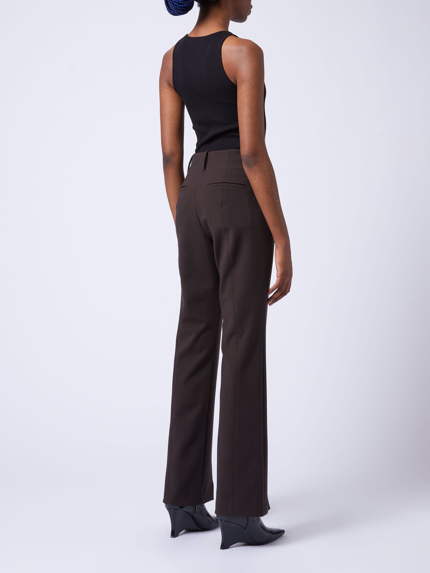 French Connection Whisper Front Split Trouser Chocolate Ganache