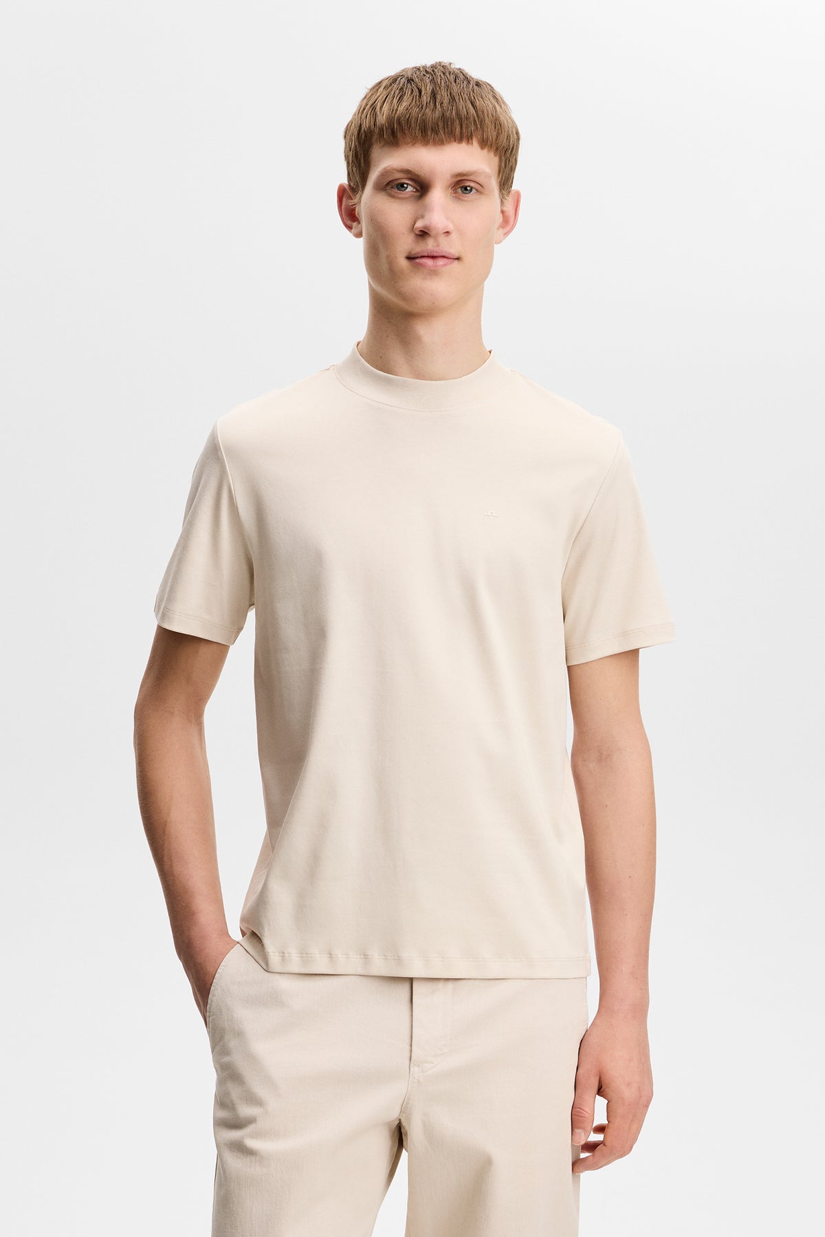 J.Lindeberg Ace Mock Neck T-shirt Moonbeam