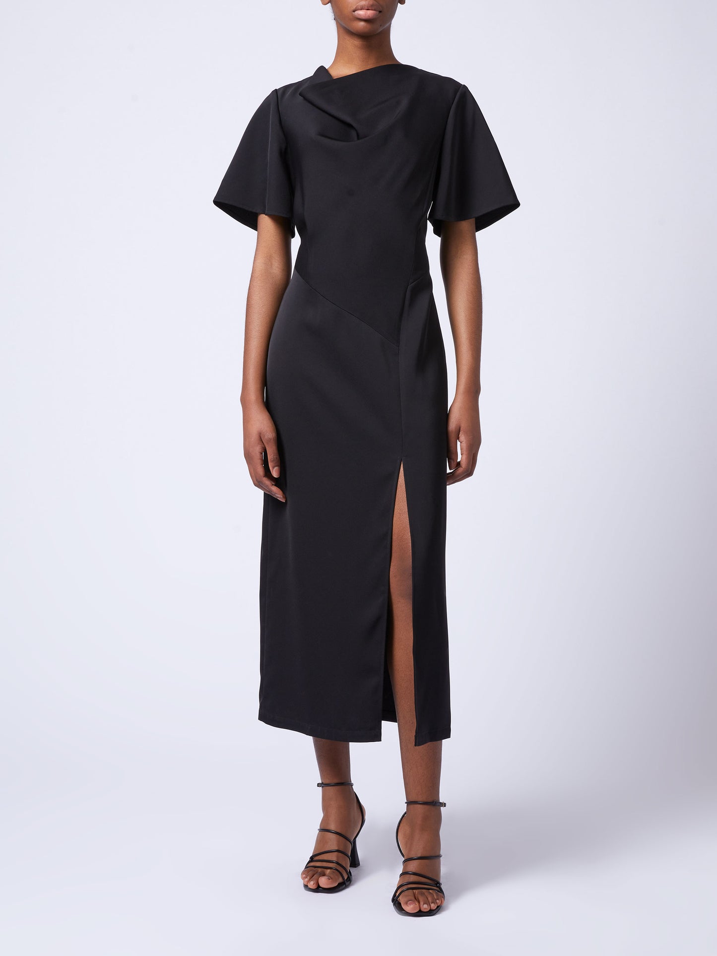 French Connection Fenix Satin Dress Black