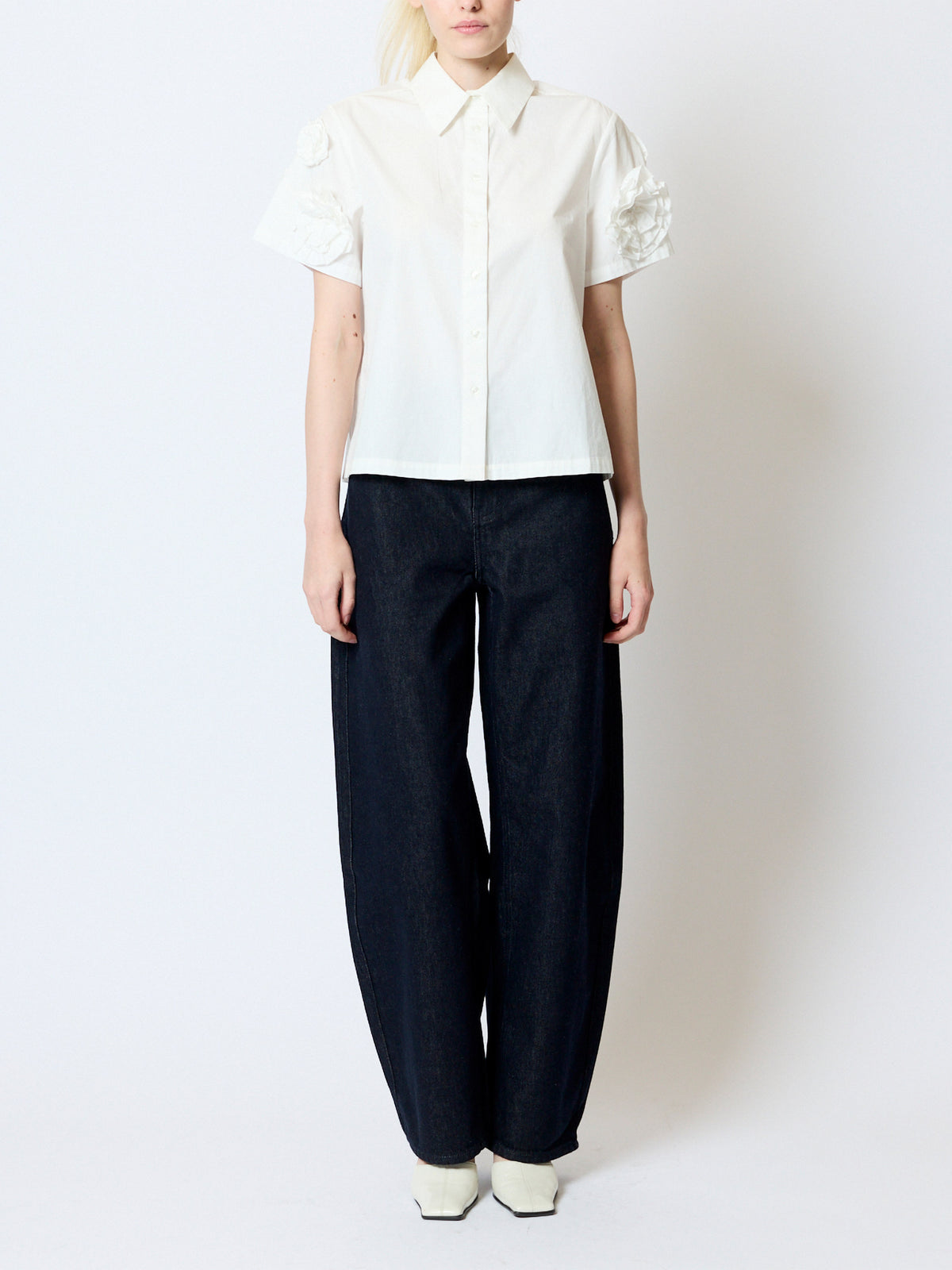 French Connection Sindey Cotton 3D Shirt Winter White
