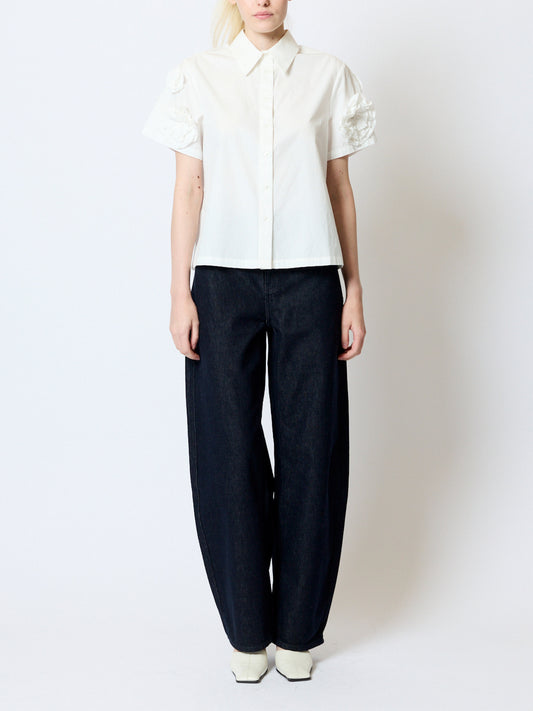 French Connection Sindey Cotton 3D Shirt Winter White - Mojo Independent Store