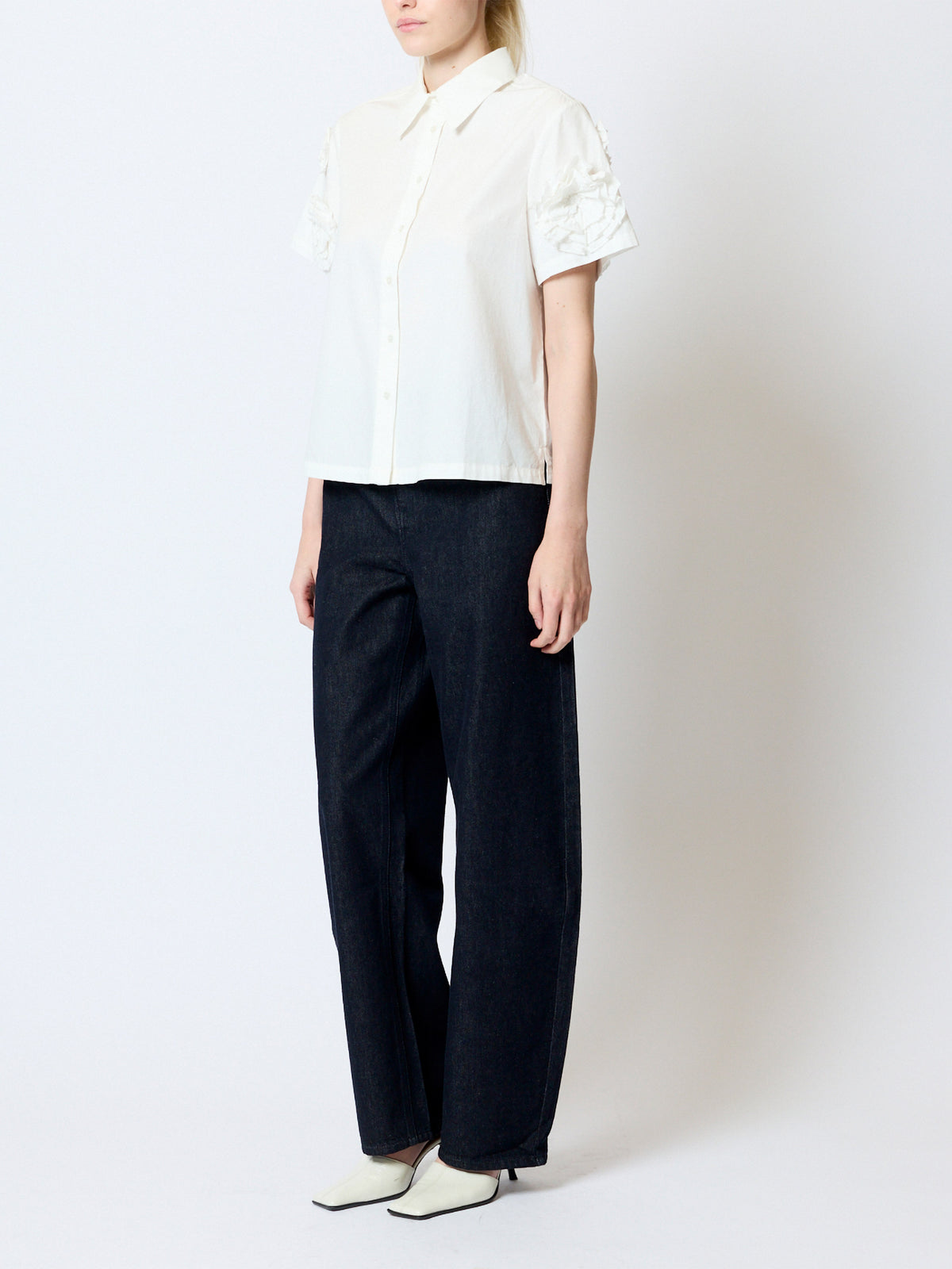 French Connection Sindey Cotton 3D Shirt Winter White