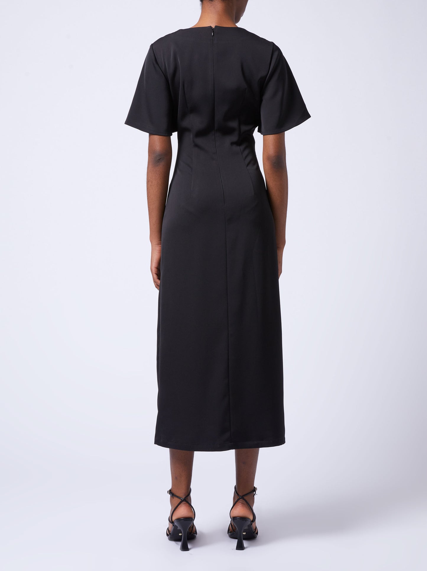 French Connection Fenix Satin Dress Black